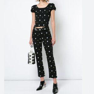 Miaou Tommy Daisy Embroidered Trousers & Kelly Top Set
